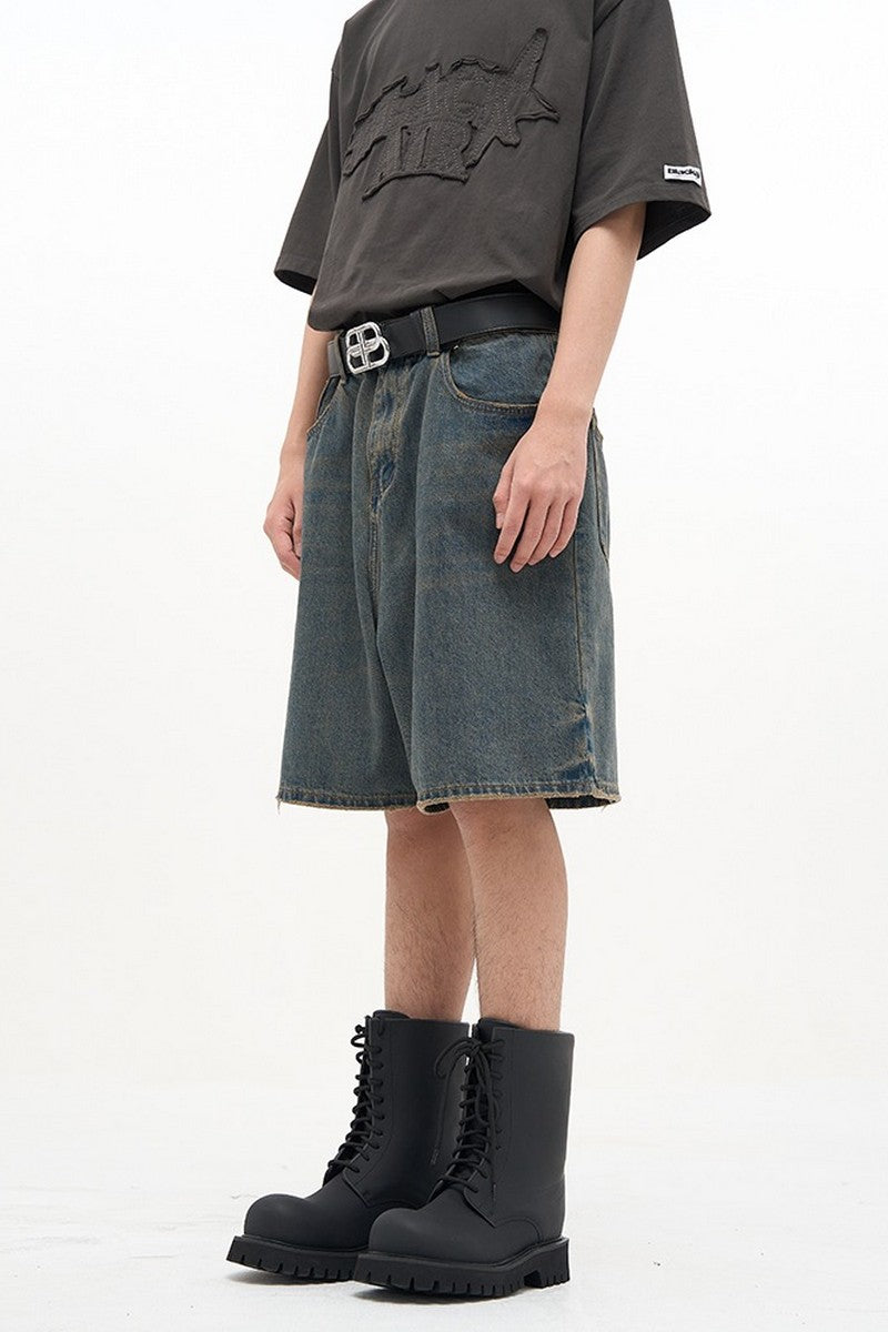 Oversized Straight Jeans Shorts