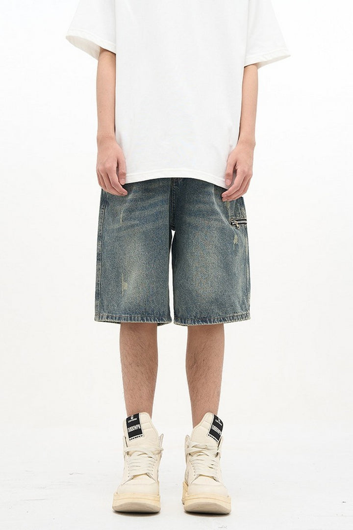 Zip Pocket Jeans Shorts