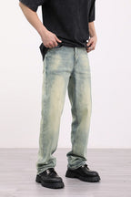 Mud Washed Loose Jeans