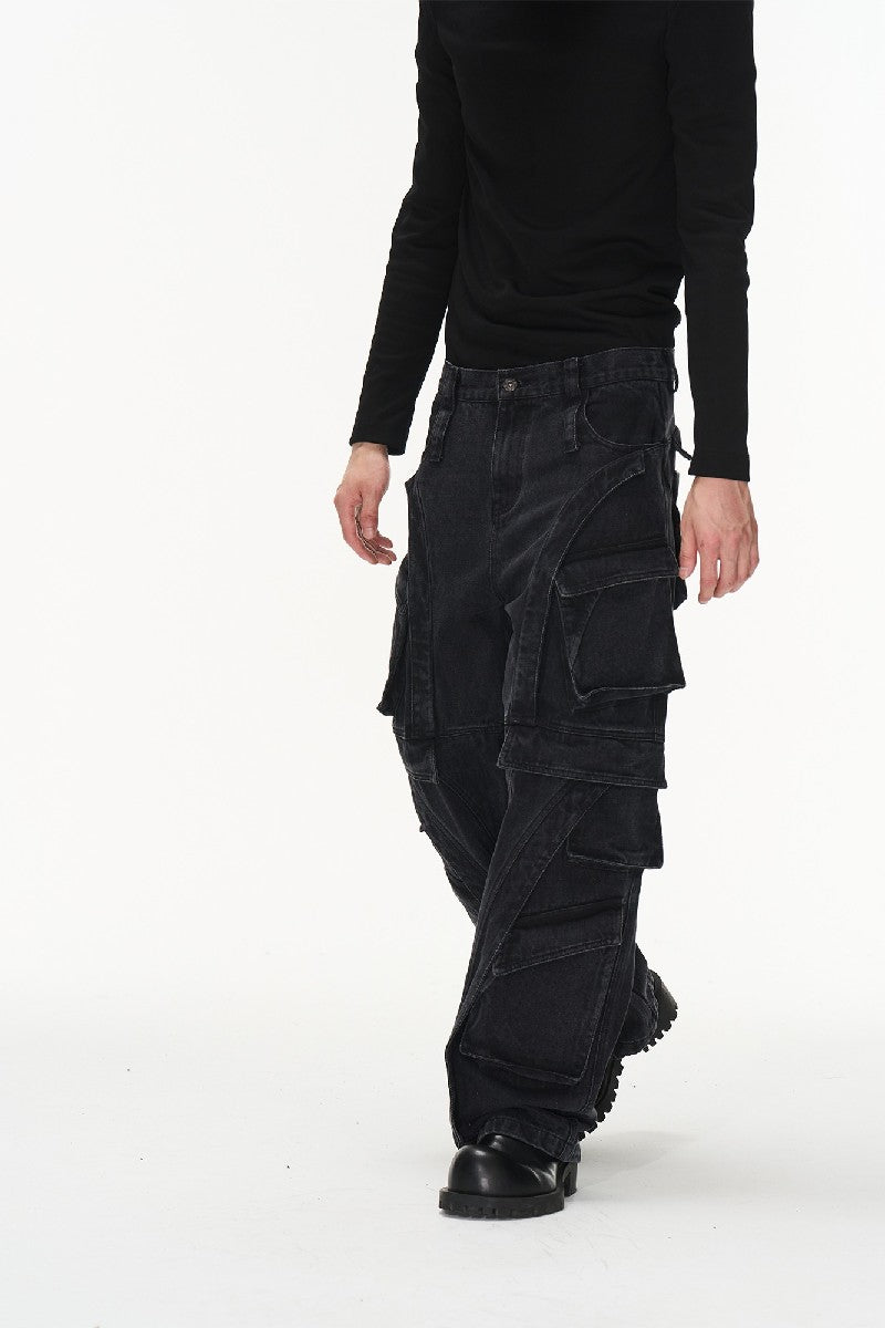 Heavy Washed Cargo Jeans