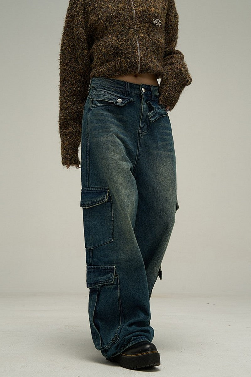 Oversized Cargo Asymmetrical Jeans