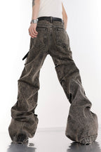 Washed Flared Retro Jeans