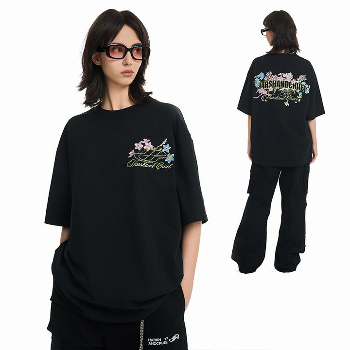 Blooming Flowers Embroidered Tee