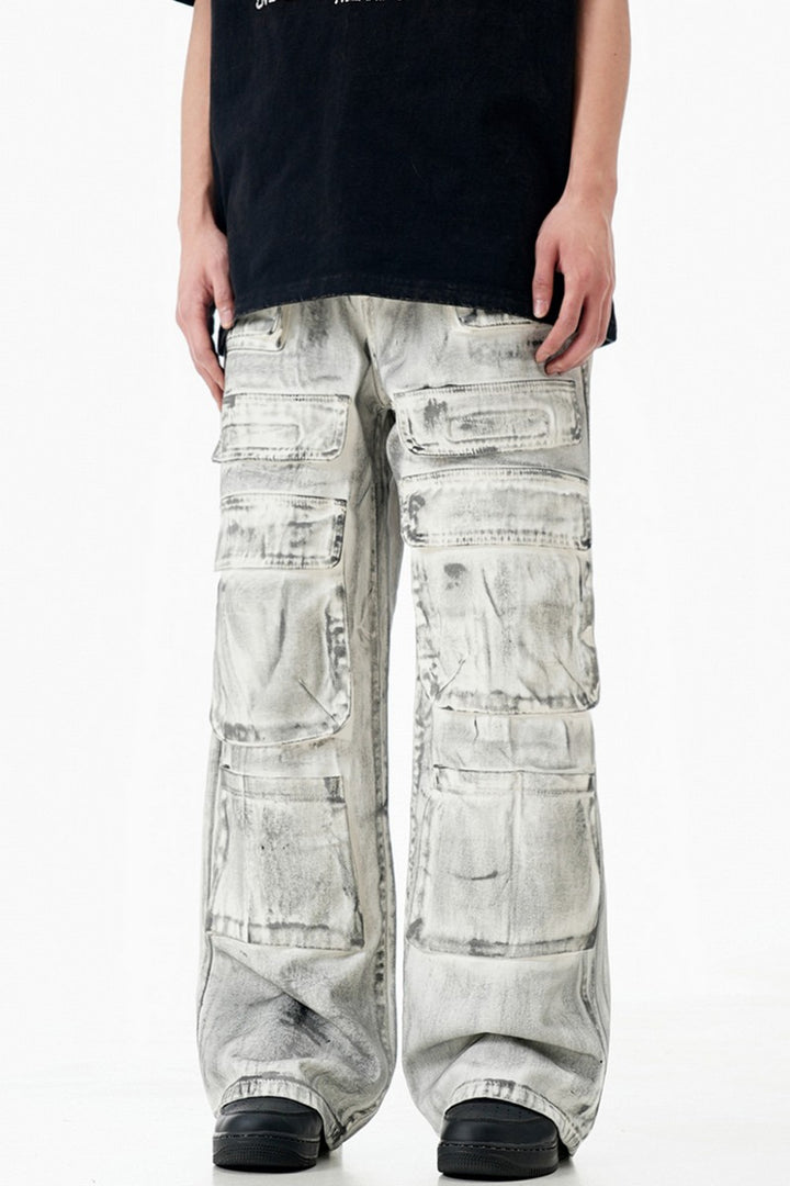 Heavyweight Distressed Cargo Jeans