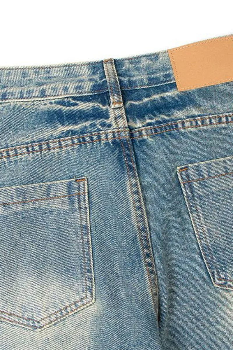 Vintage Washed Wide-Leg Jeans