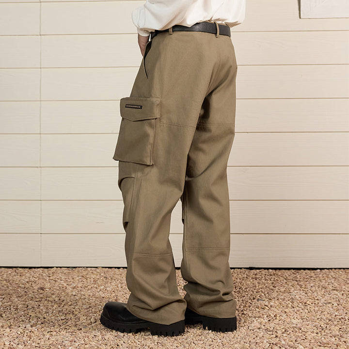 Multi-Pocket Pleated Paratrooper Pants