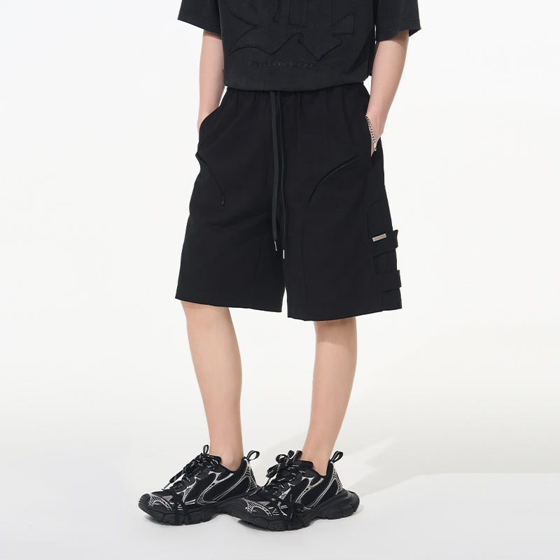 Functional Cargo Drawstring Shorts