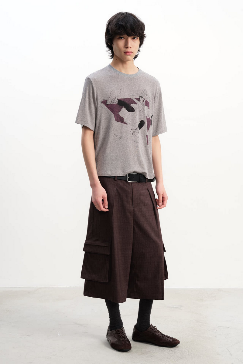 Plaid Cargo Capri Pants