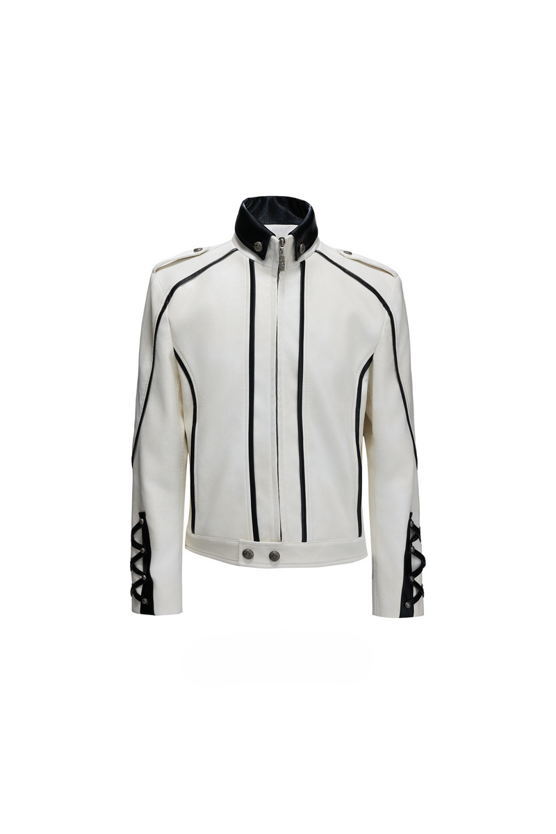 Cross Strap Leather Jacket