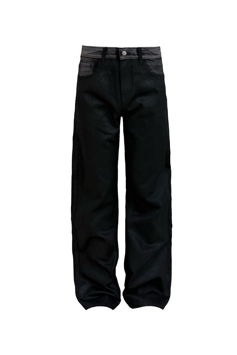 Waxed Slim Straight Jeans