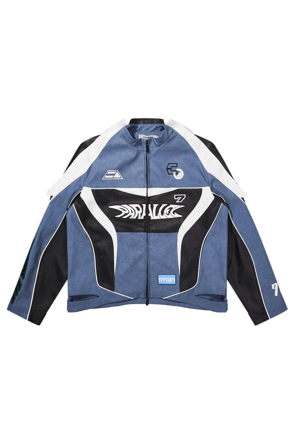 BNP Stitched Leather Embroidered Racing Jacket