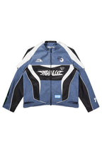 BNP Stitched Leather Embroidered Racing Jacket