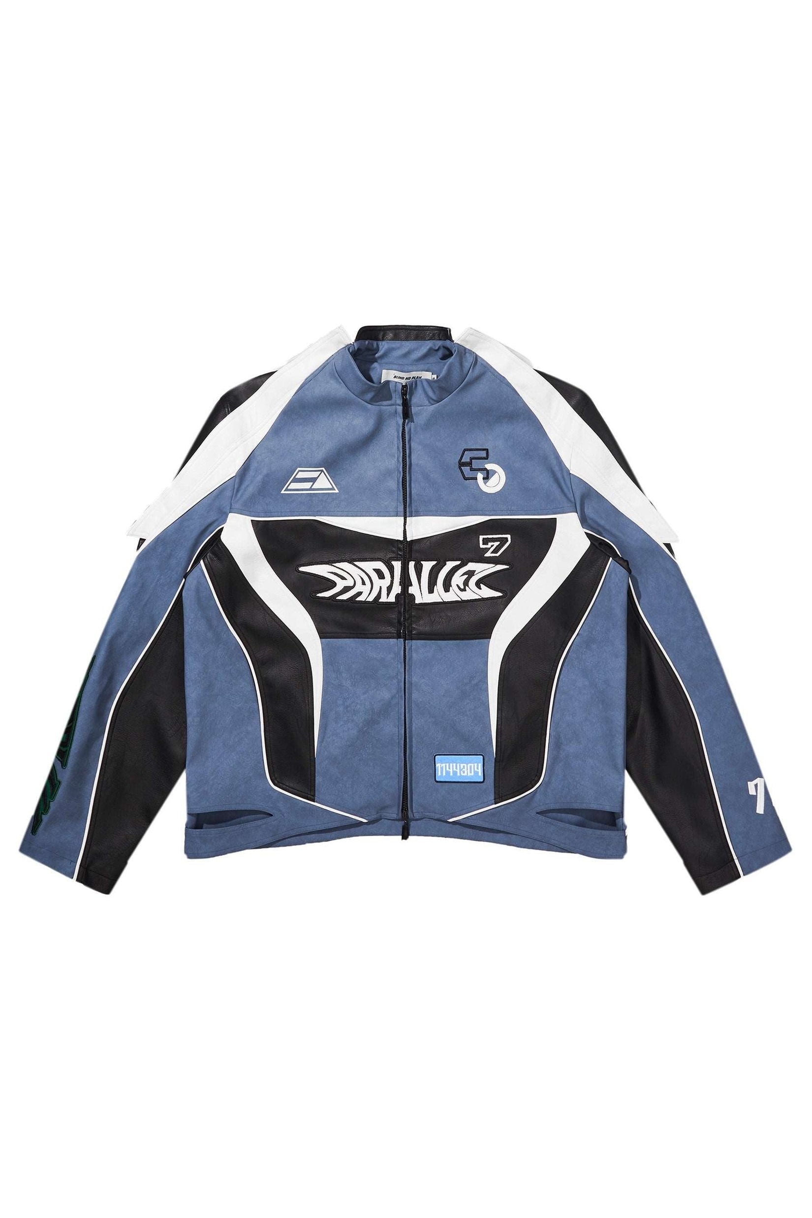 BNP Stitched Leather Embroidered Racing Jacket