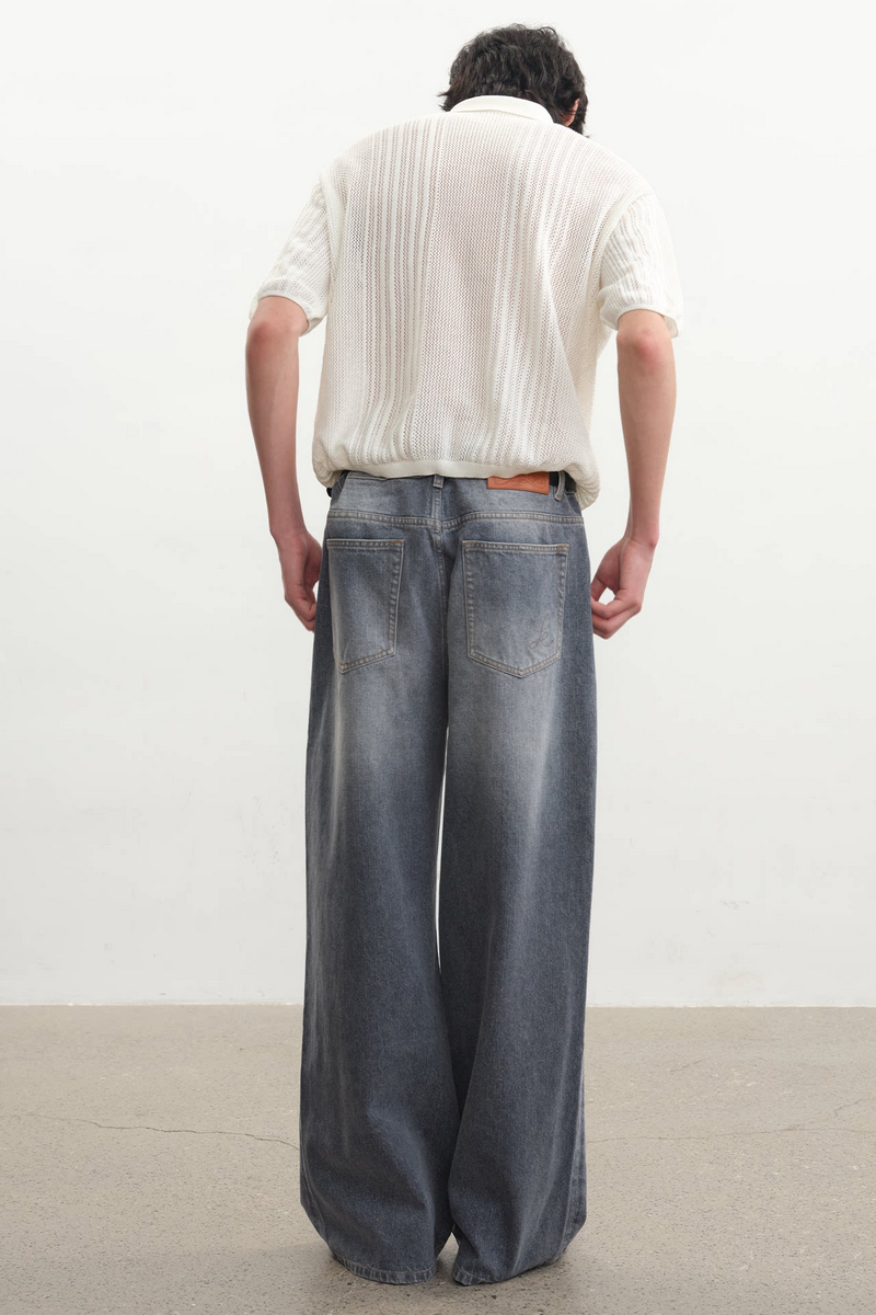 Washed Straight Leg Jeans