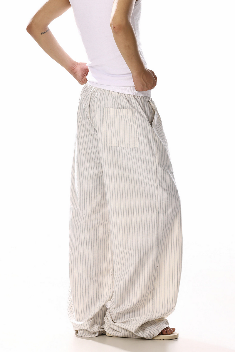 Striped Panel Wide Leg Pants