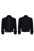 Embroidered Leather Panel Jacket