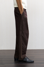Textured Ribbed Straight Trousers