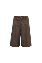 Houndstooth Pleated Capri Pants