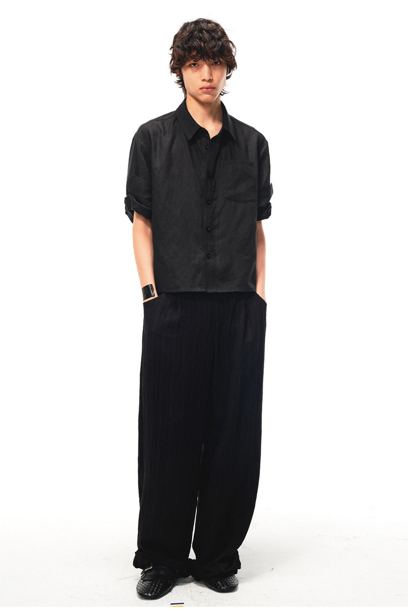 Tencel Linen Roll Sleeve Shirt