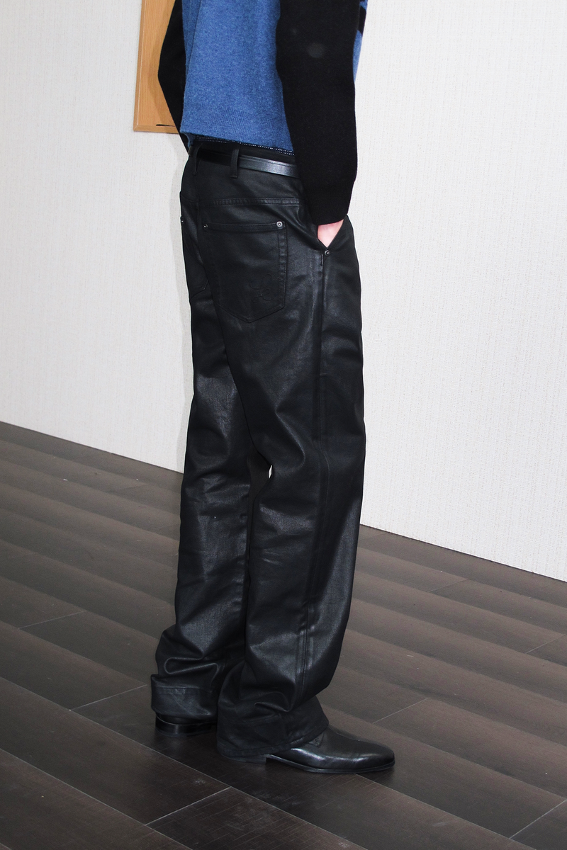 Waxed Slim Straight Jeans