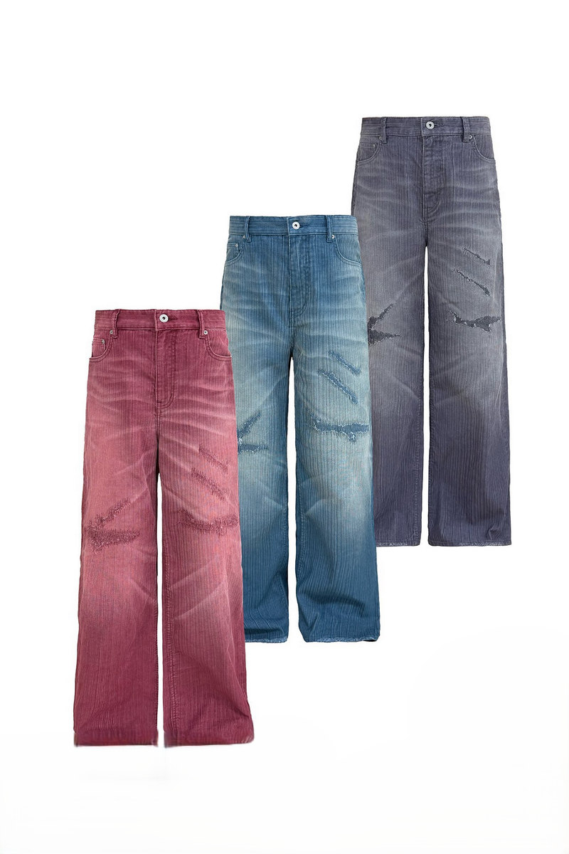 Striped Boro Patch Jeans