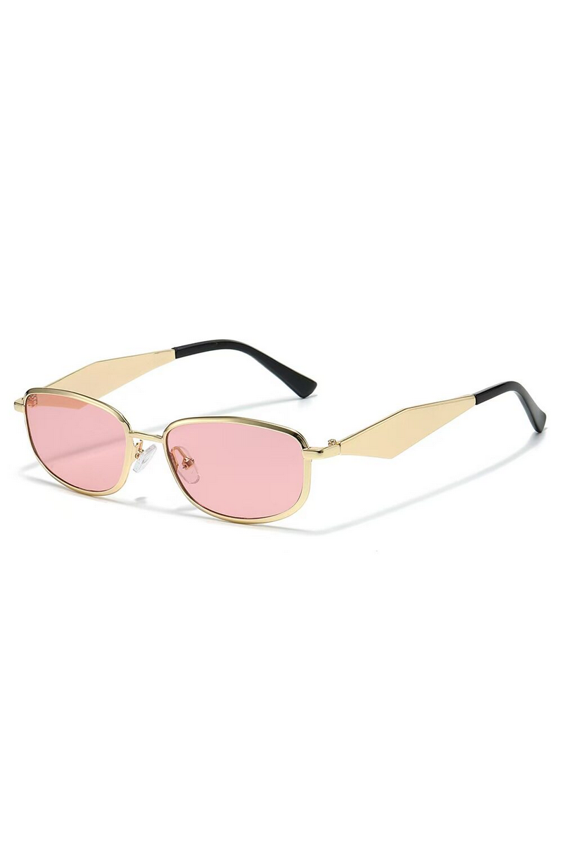 Elegant Slim Metal Oval Sunglasses