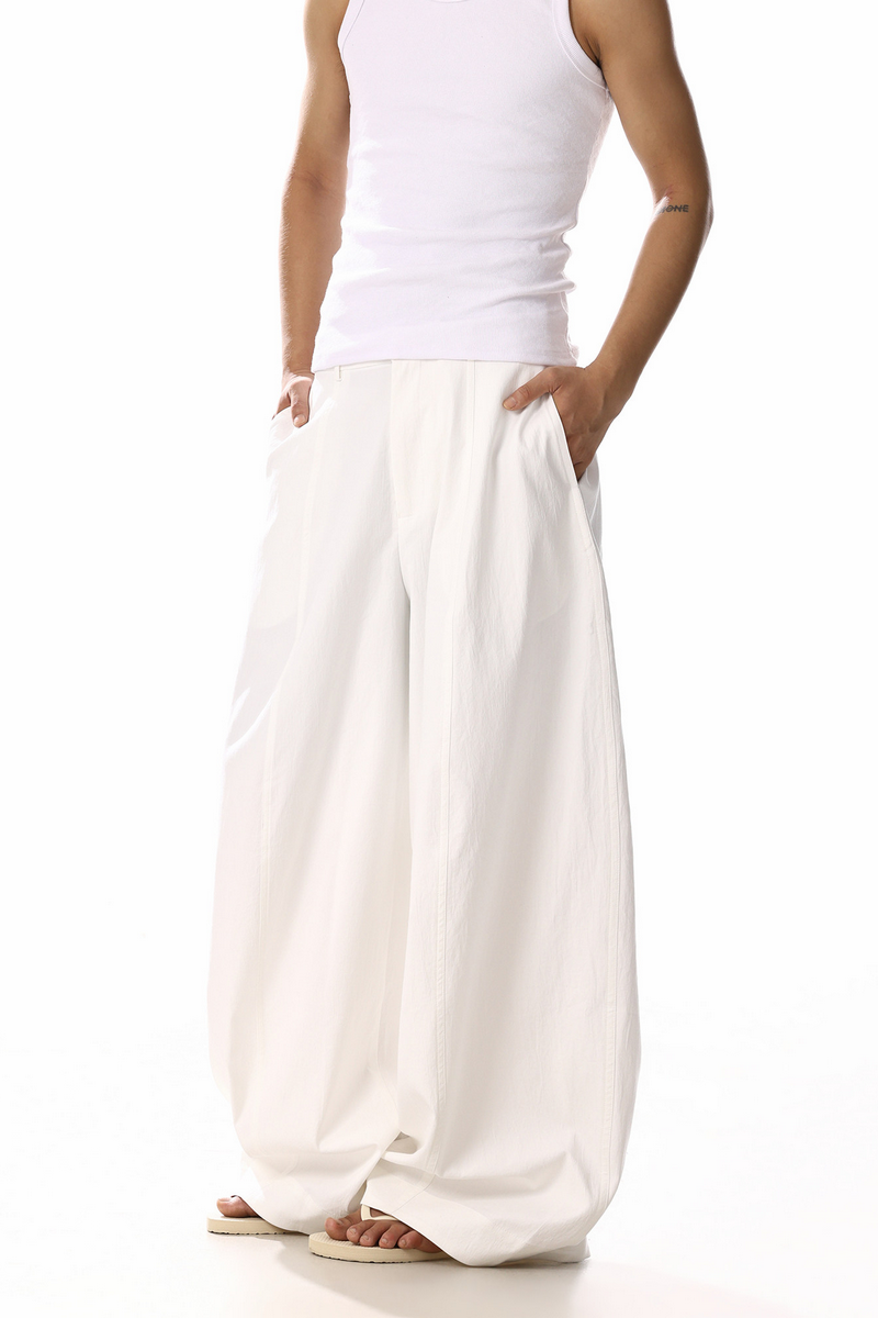 Pleated Barrel Leg Pants