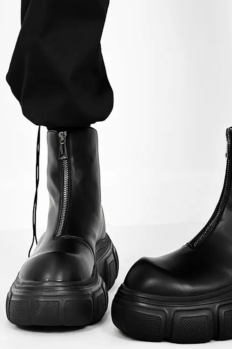 Platform Leather Chelsea Boots