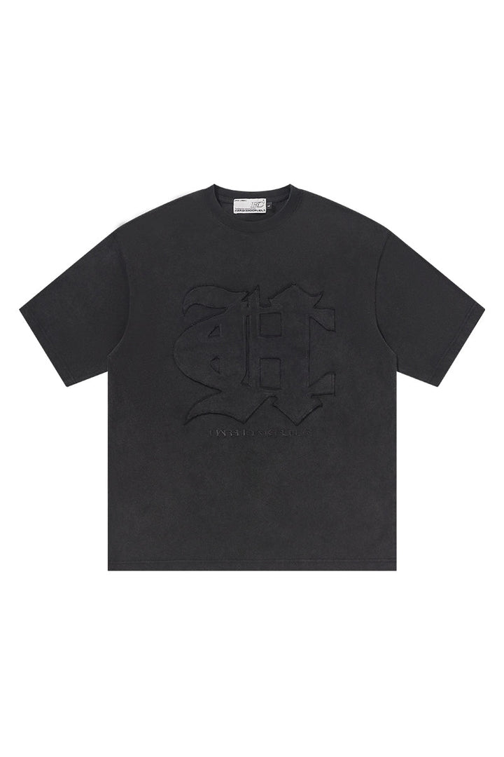 3D Gothic Embroidery Washed Tee