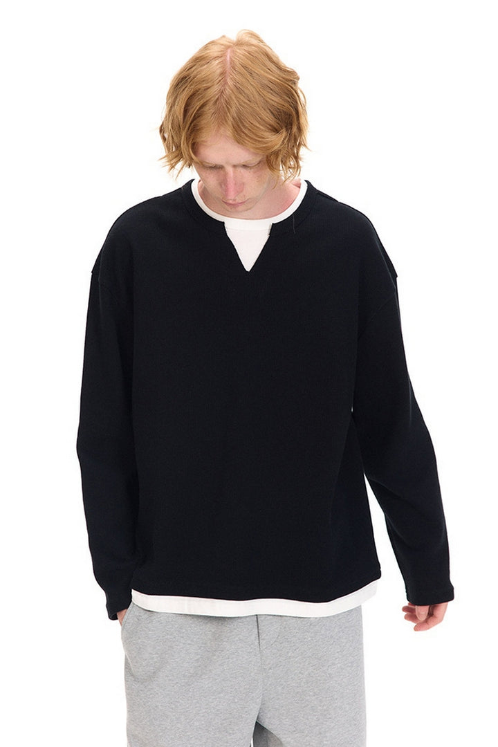 American-Style Waffle Knit T-Shirt