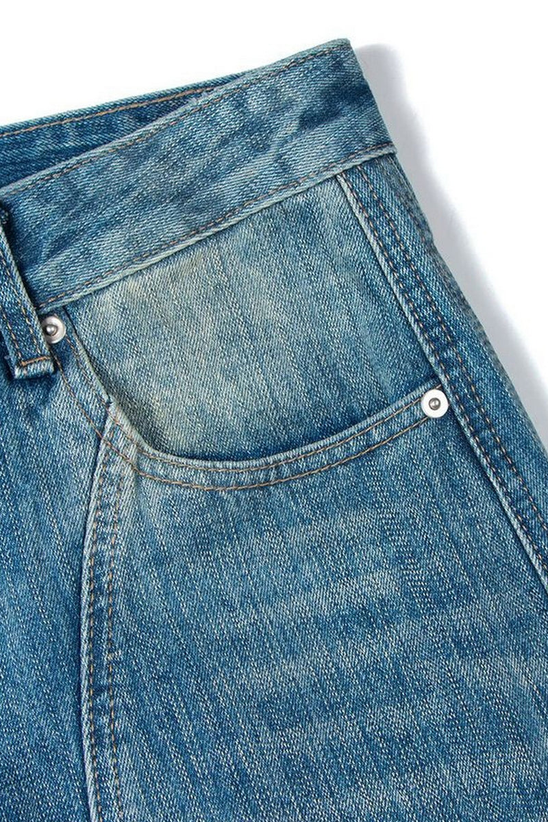 Vintage Washed Wide-Leg Blue Jeans