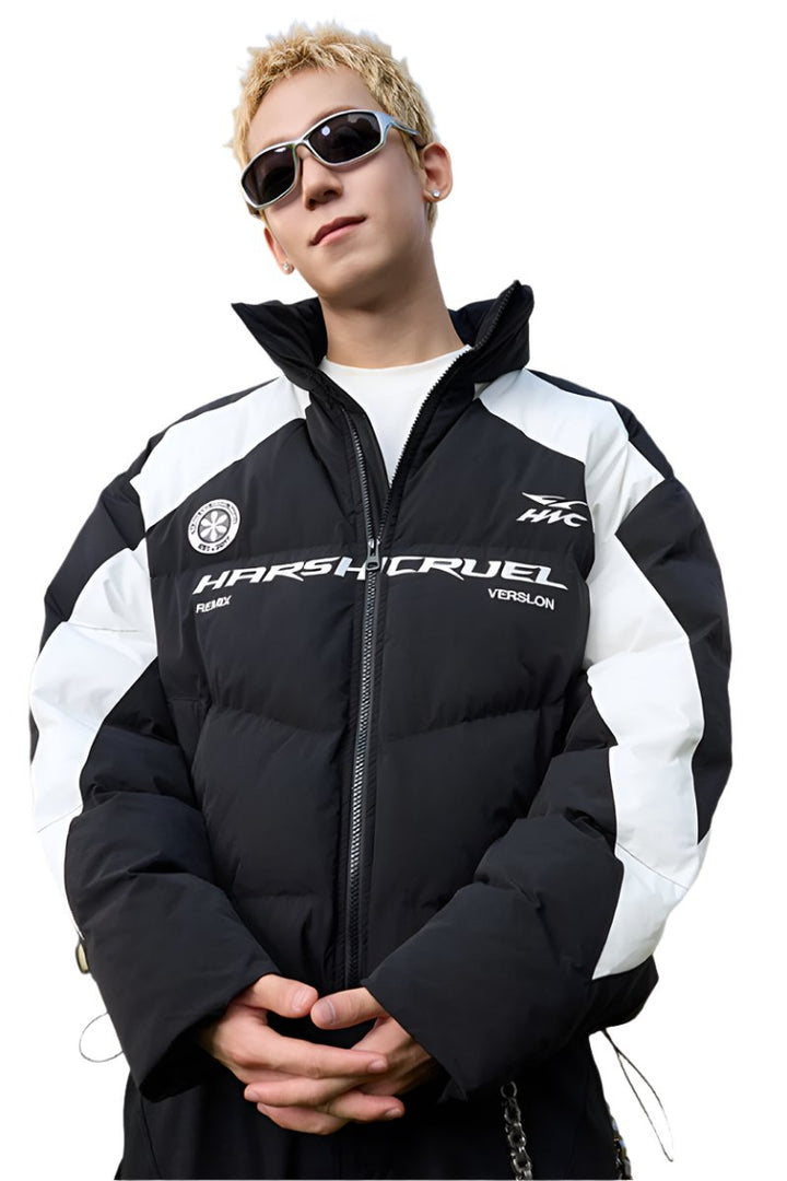 Streetwear Racing Colorblock Padded Jacket