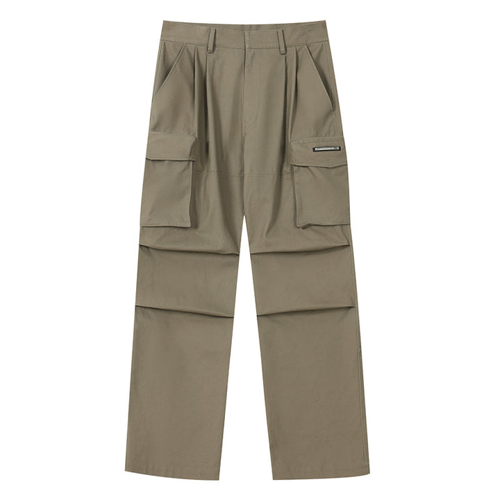 Multi-Pocket Pleated Paratrooper Pants