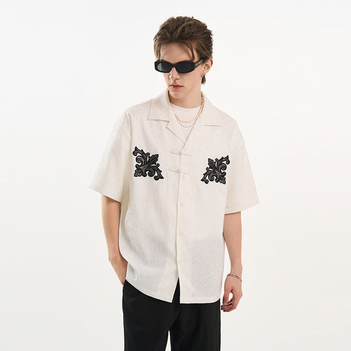 Colorblock Scout Embroidery Knots Shirt