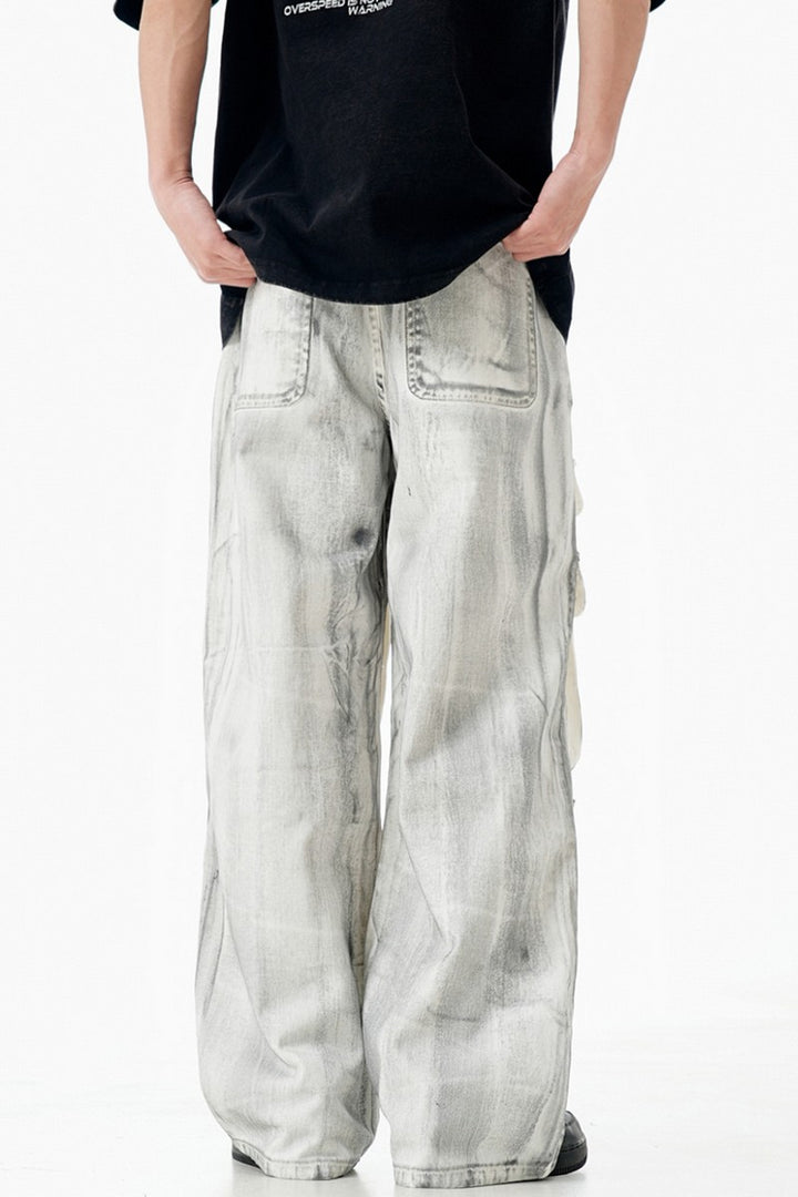 Heavyweight Distressed Cargo Jeans