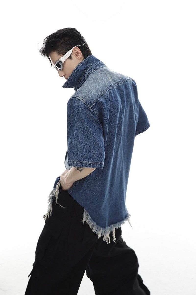 Distressed Jeans Shirt