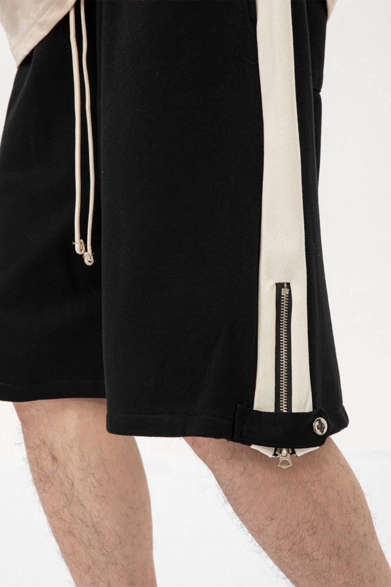 Striped Zipper Shorts