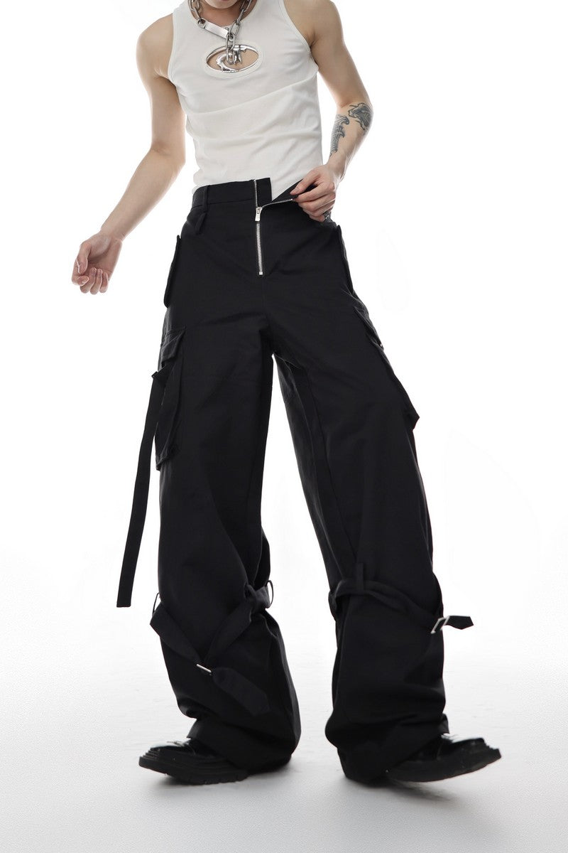 Multi-Pocket Loose Trousers