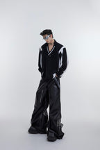 PU Leather Double Knee Trousers