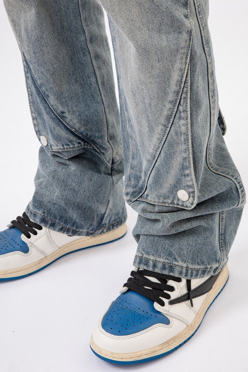 Washed Irregular Jeans