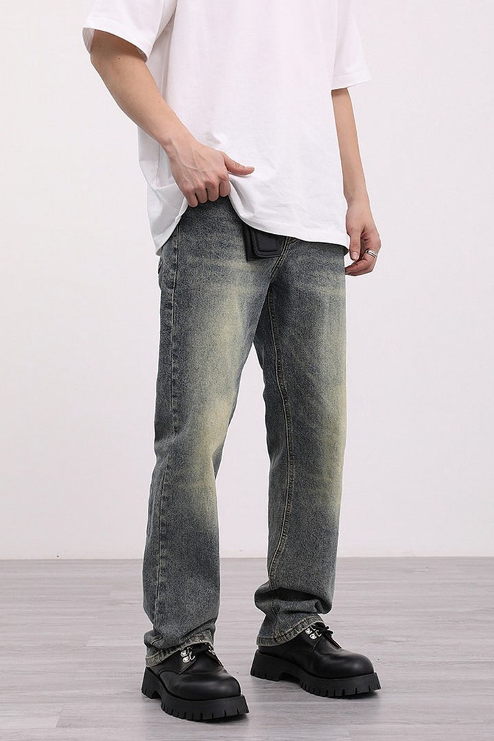 Loose Straight Washed Jeans