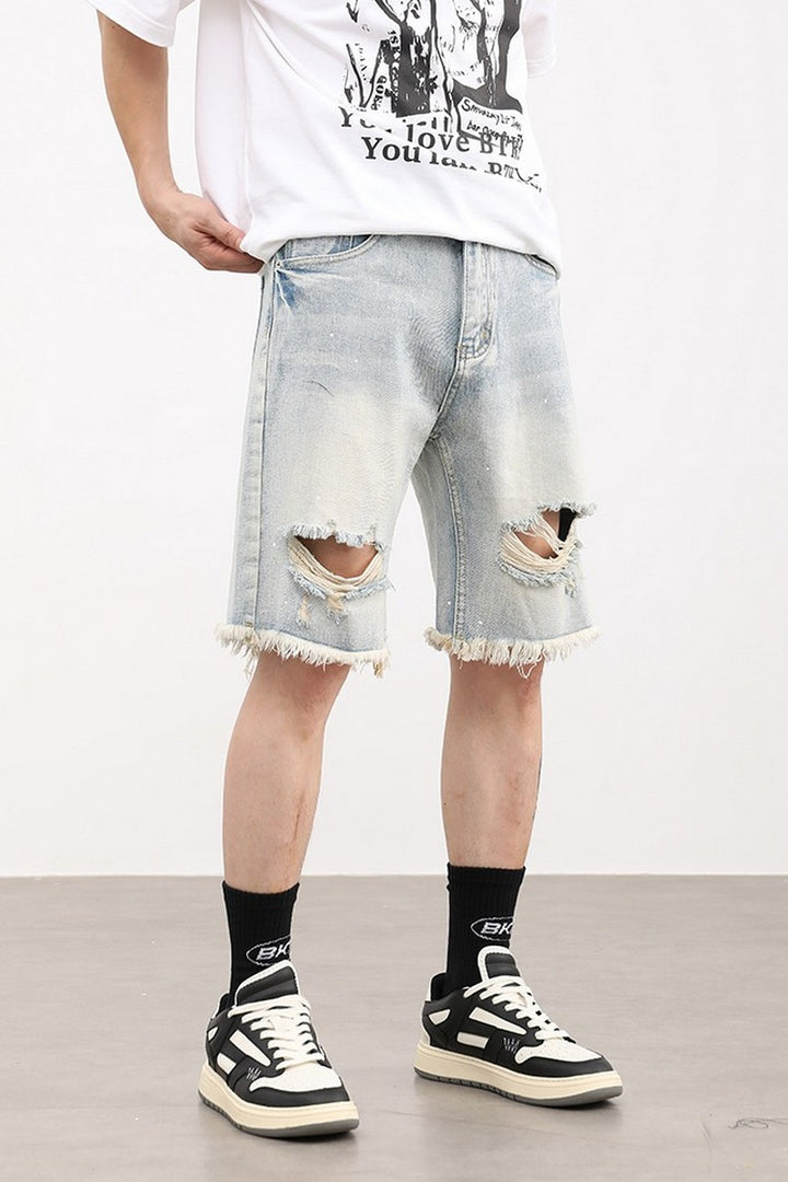 Distressed Jeans Shorts