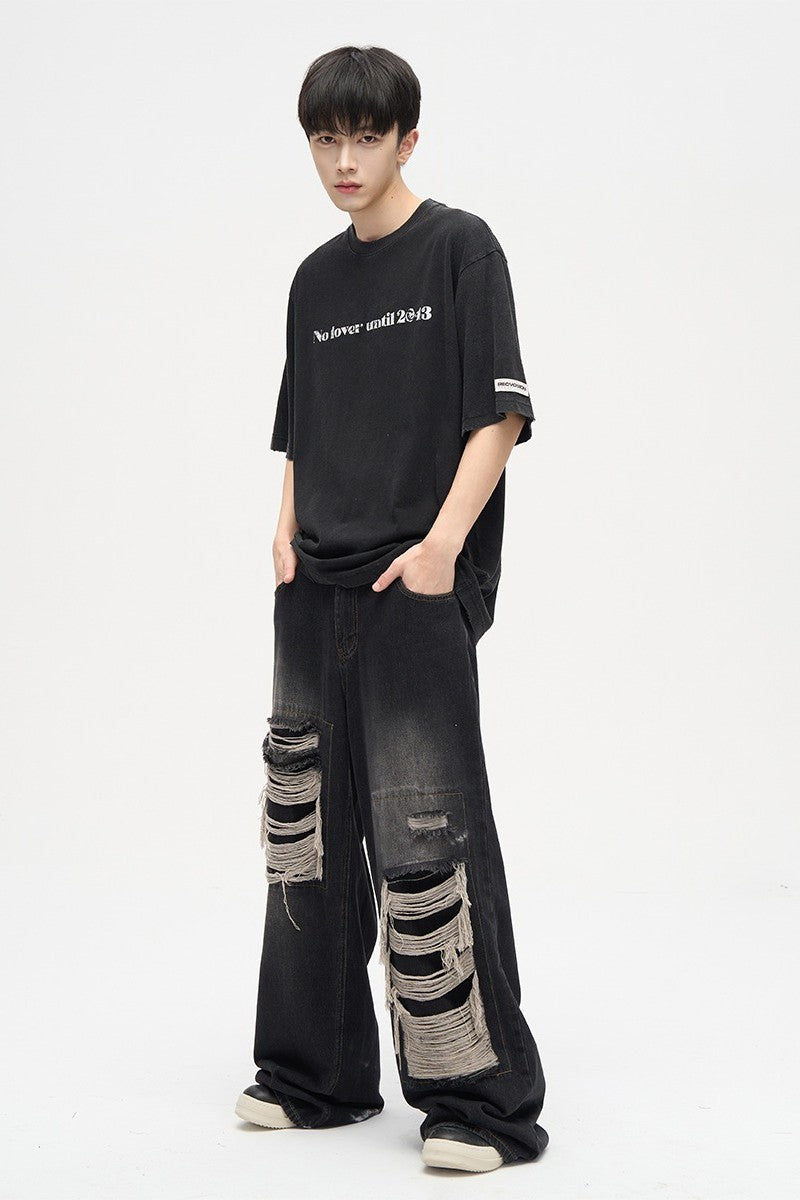 Distressed Oversized Denim