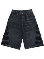 Destroyed Washed Jeans Shorts