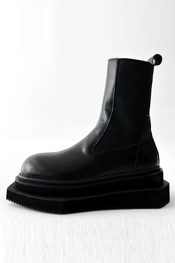 Platform Motorcycle Chelsea Boots