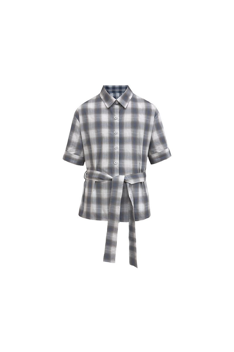 Belted Plaid Shirt