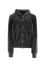 Washed Velvet Zip Hoodie