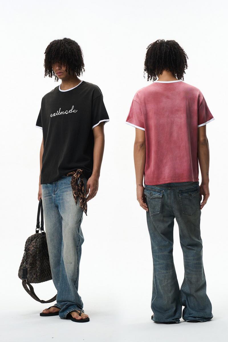 Contrast Rope Embroidered T-Shirt
