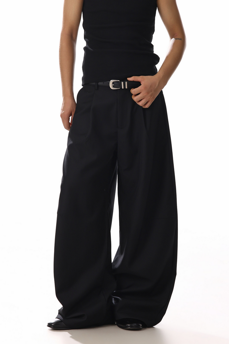 Draped Wide Leg Trousers