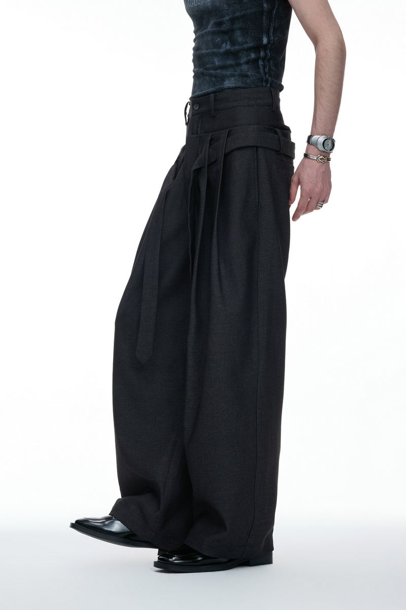 Pleated Wide Leg Trousers